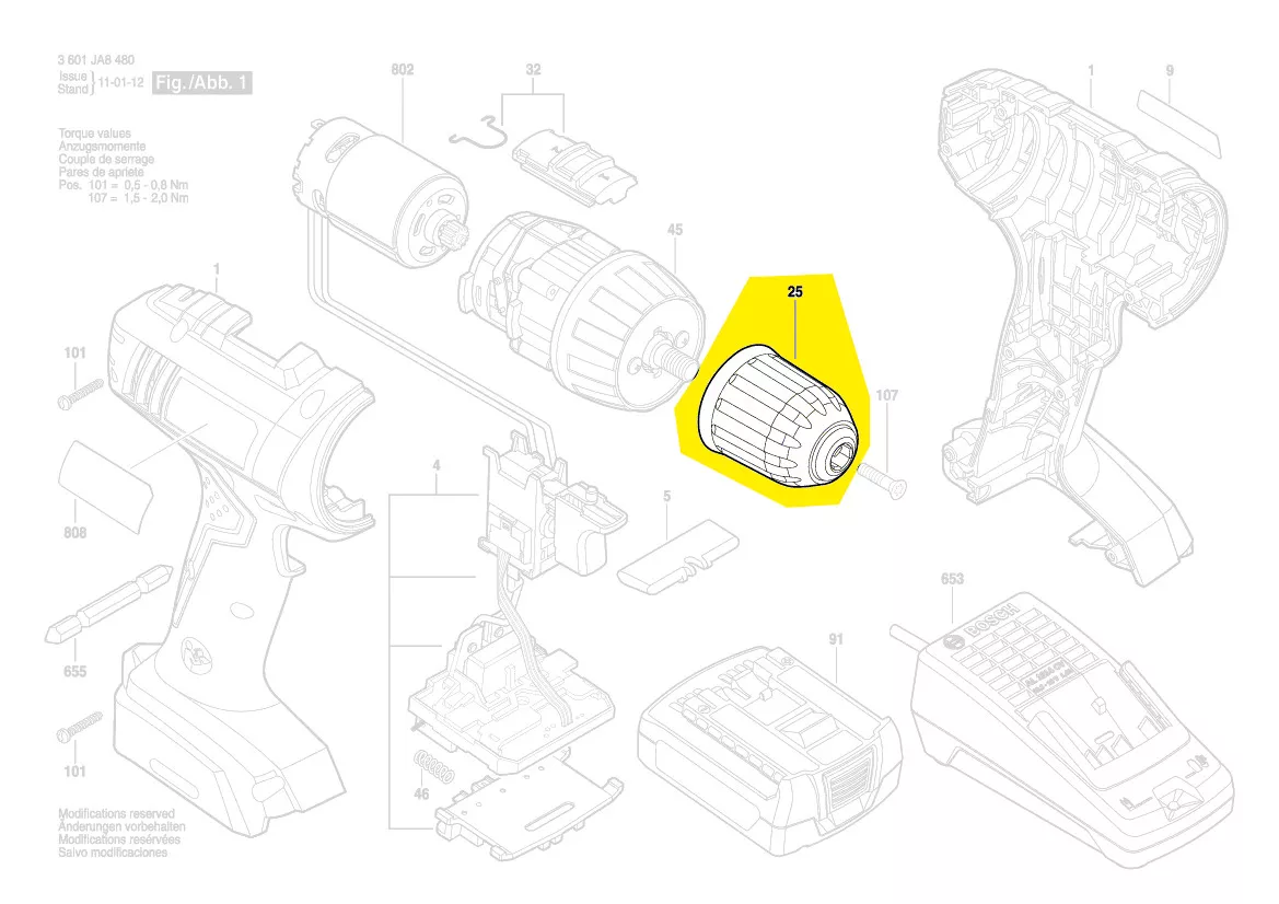 Mandrin à serrage rapide réf. 2 609 111 225 Bosch